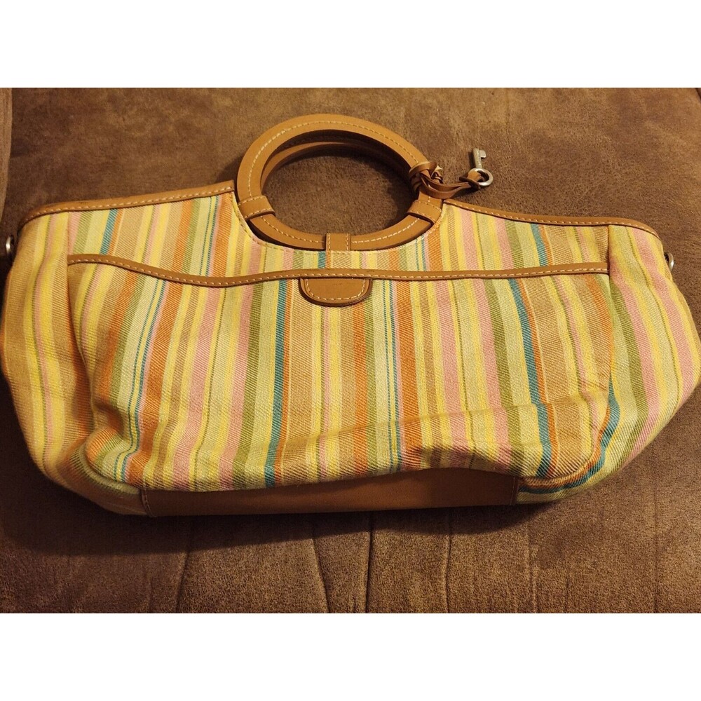 Fossil Fabric Multicolor Handbag 75082 15x6x12  Read Description